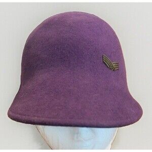 M&G Women's 100% Wool Bucket Hat Felt Cloche Purple Beret Dress Winter Hat